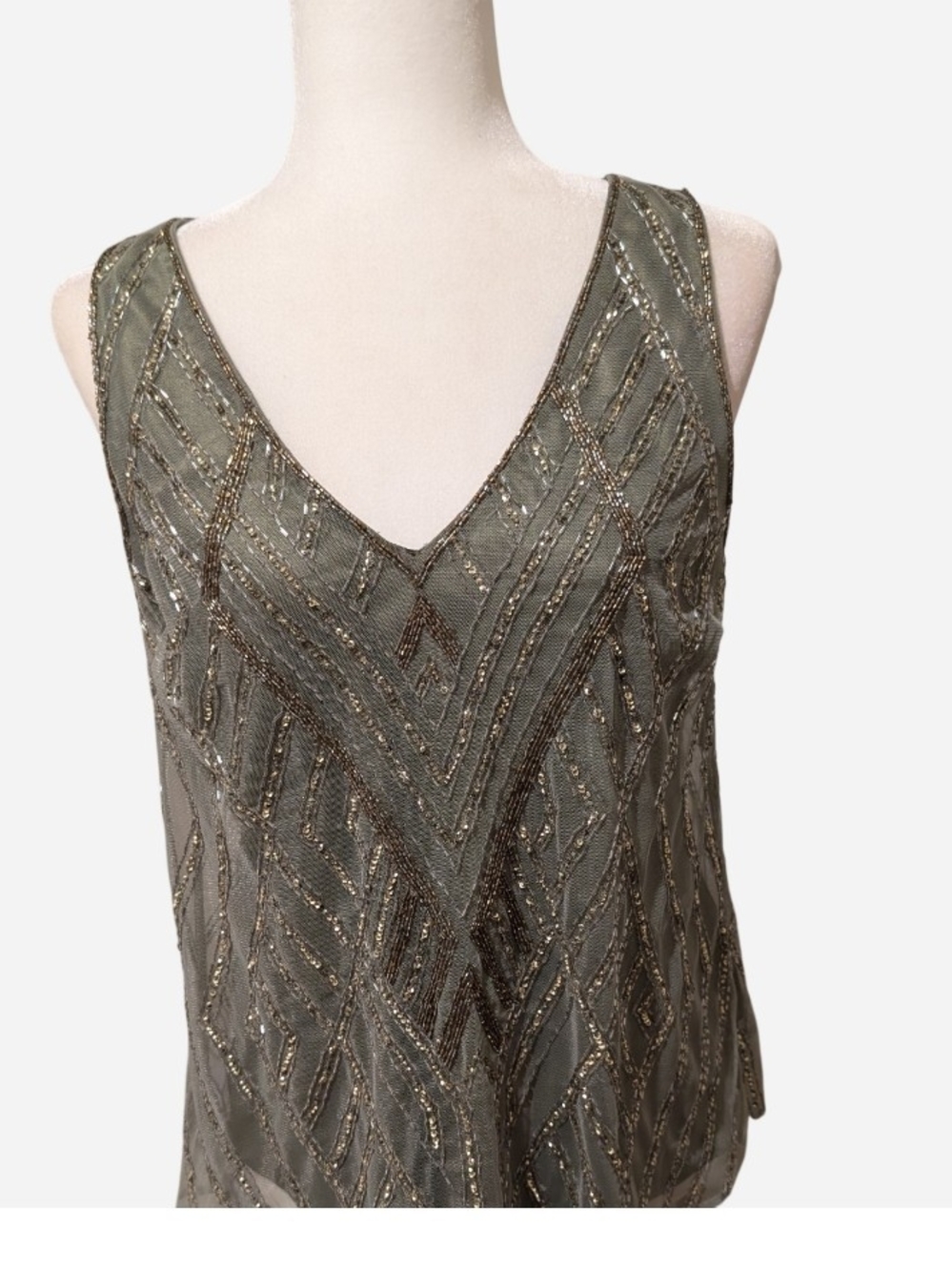 Lauren   Ralph Lauren beaded mesh sleeveless blouses Size 10 - Picture 3 of 9